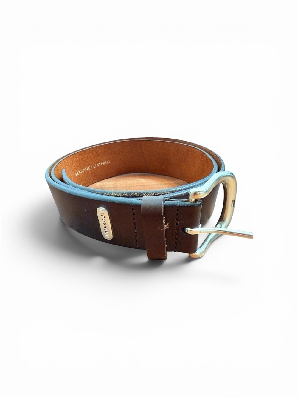 Fossil Brown Genuine Leather Belt Size 34